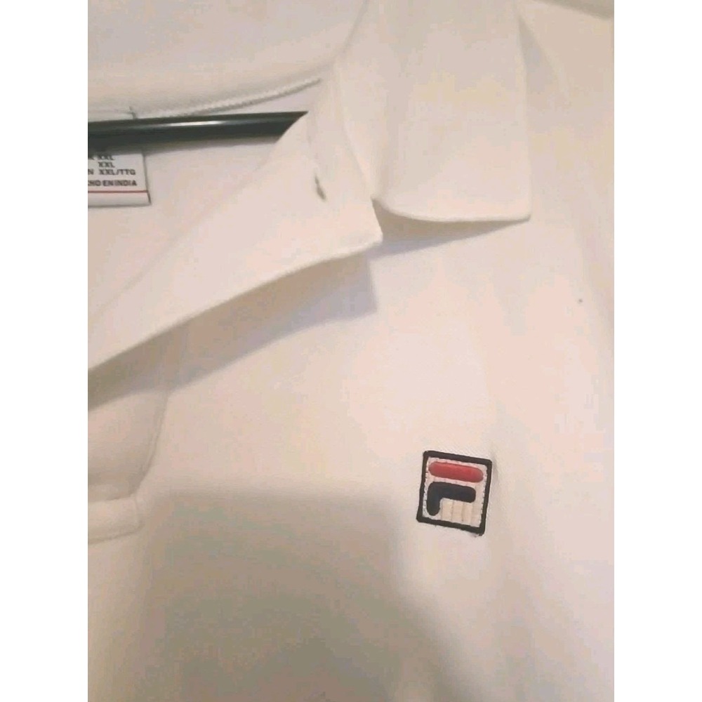 Vtg FILA Polo Shirt Mens XXL White Classic Tennis Athletic Style Retro 90s Logo